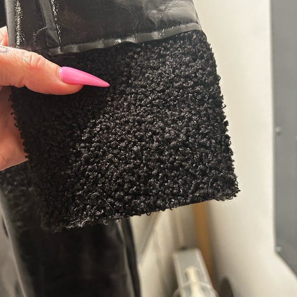 Fashion Nova Shiny Black Trench Coat - Picture 5 of 5